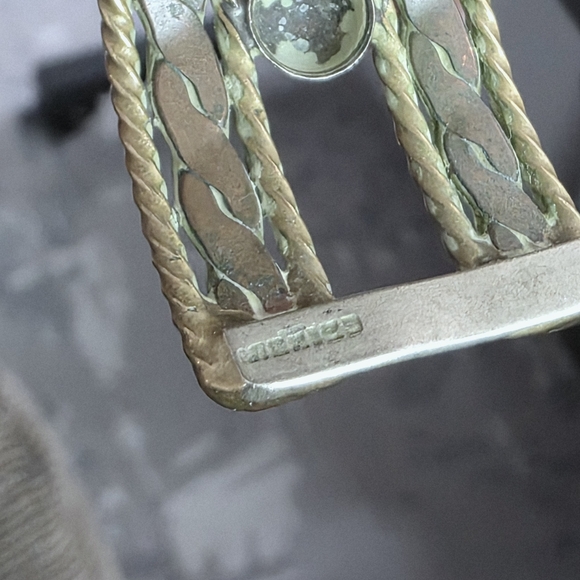 Vintage Mexico Silver Tone Braided Wire Cuff Bracelet Open Bangle - Picture 2 of 3